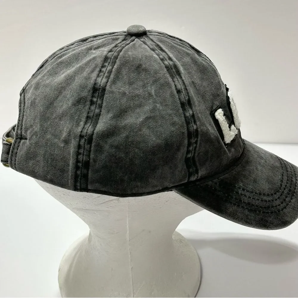 David and Young Gray Baseball Hat Cap Fashion Hat LOVE Logo Chambray Denim Style